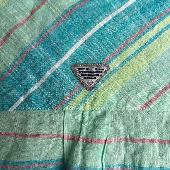 Columbia Pro Fishing Gear PFG Women’s Mediums Long Sleeve Shirt Blue & Green - Picture 4 of 5